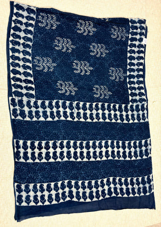 Hand Block Print Cotton Saree with Unstitched Blouse Piece