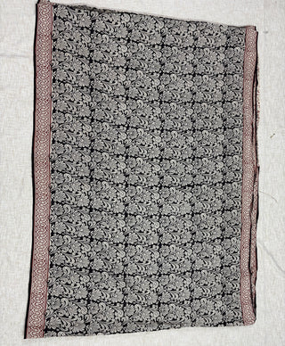 Hand Block Print Cotton Saree with Unstitched Blouse Piece