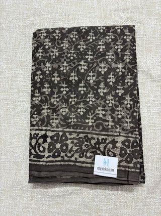 Hand Block Print Cotton Saree with Unstitched Blouse Piece