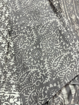 Hand Block Print Cotton Saree with Unstitched Blouse Piece