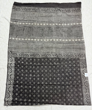 Hand Block Print Cotton Saree with Unstitched Blouse Piece