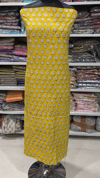 Handblock Cotton Suit Material with Cotton Dupatta