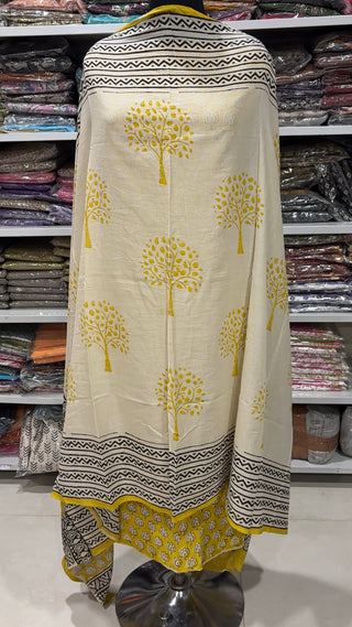 Handblock Cotton Suit Material with Cotton Dupatta