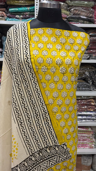 Handblock Cotton Suit Material with Cotton Dupatta