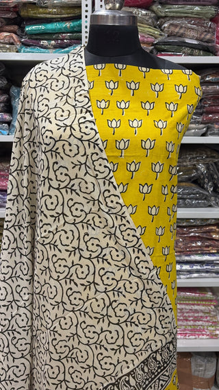 Handblock Cotton Suit Material with Cotton Dupatta