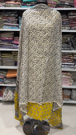 Handblock Cotton Suit Material with Cotton Dupatta