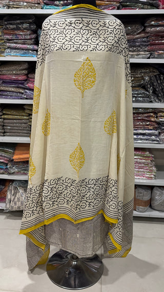 Handblock Cotton Suit Material with Cotton Dupatta