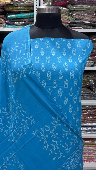 Handblock Cotton Suit Material with Cotton Dupatta