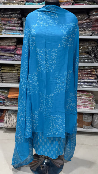Handblock Cotton Suit Material with Cotton Dupatta