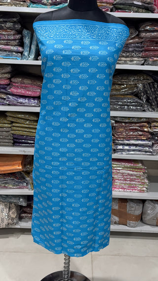 Handblock Cotton Suit Material with Cotton Dupatta