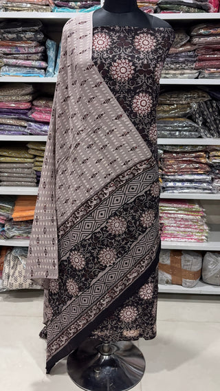 Handblock Cotton Suit Material with Cotton Dupatta