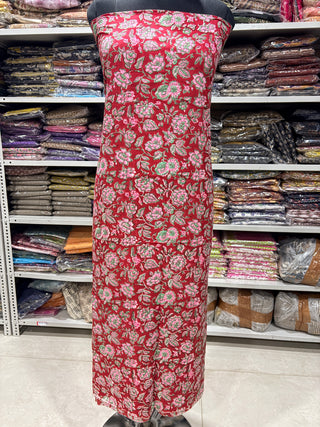 Cotton Handblock Office Wear Suit fabric with Kota doria Dupatta