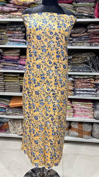 Cotton Handblock Office Wear Suit fabric with Kota doria Dupatta