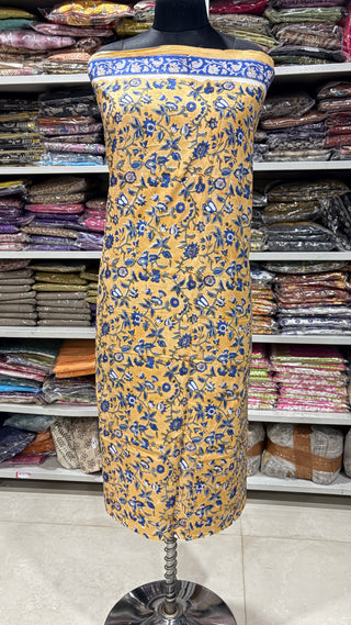 Cotton Handblock Office Wear Suit fabric with Kota doria Dupatta