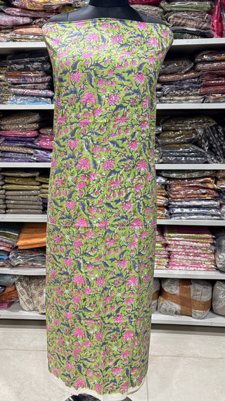 Cotton Handblock Office Wear Suit fabric with Kota doria Dupatta