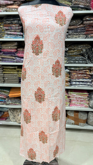 Cotton Handblock Office Wear Suit fabric with Kota doria Dupatta
