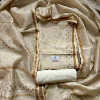 Handblock Chanderi Suit Material with Chanderi Dupatta