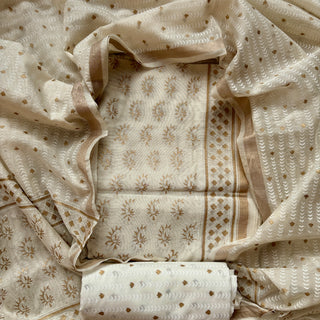 Handblock Chanderi Suit Material with Chanderi Dupatta