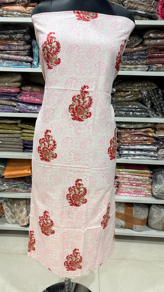 Cotton Handblock Office Wear Suit fabric with Kota doria Dupatta