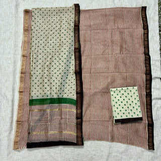 Handblock Maheshwari Suit Material with Maheshwari Dupatta