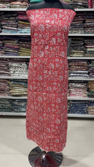 Handblock Cotton Suit Material with Cotton Dupatta
