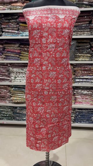 Handblock Cotton Suit Material with Cotton Dupatta