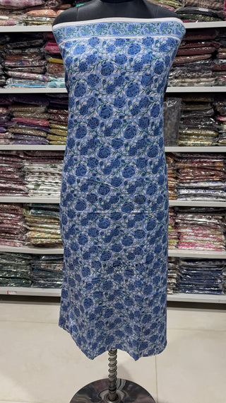 Handblock Cotton Suit Material with Cotton Dupatta