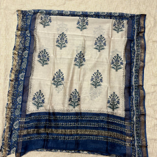 Handblock Maheshwari Suit Material with Maheshwari Dupatta