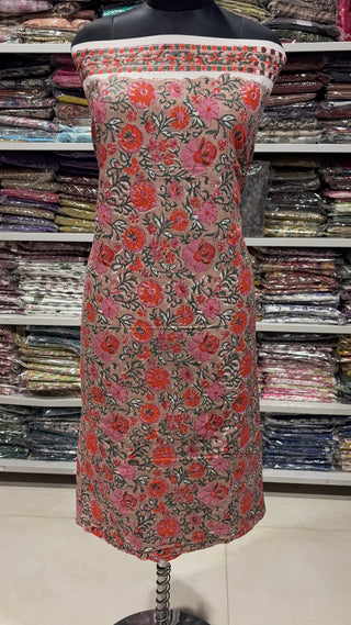 Handblock Cotton Suit Material with Cotton Dupatta