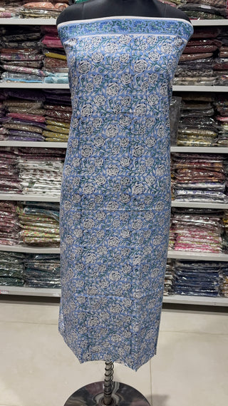 Handblock Cotton Suit Material with Cotton Dupatta