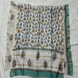 Handblock Maheshwari Suit Material with Maheshwari Dupatta