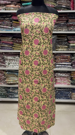 Handblock Cotton Suit Material with Cotton Dupatta