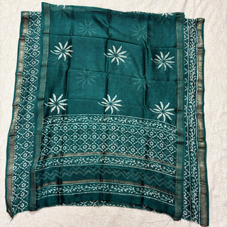 Handblock Maheshwari Suit Material with Maheshwari Dupatta