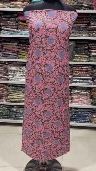Handblock Cotton Suit Material with Cotton Dupatta