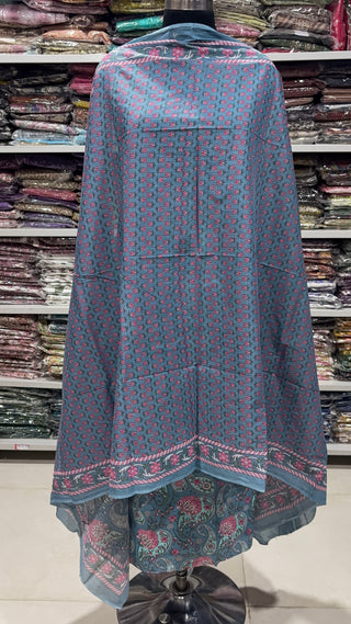 Handblock Cotton Suit Material with Cotton Dupatta
