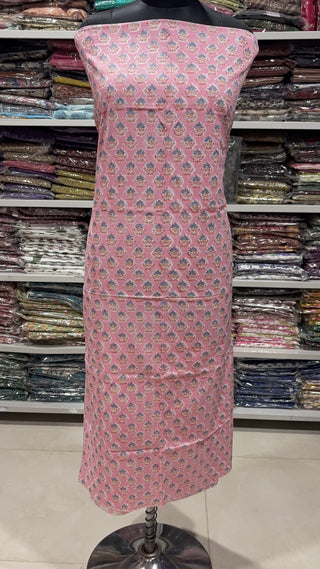 Handblock Cotton Suit Material with Cotton Dupatta