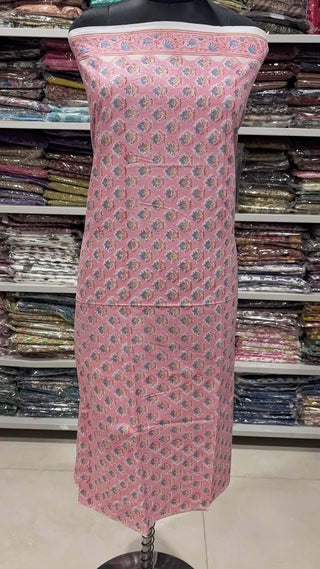 Handblock Cotton Suit Material with Cotton Dupatta