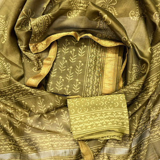 Handblock Maheshwari Suit Material with Maheshwari Dupatta