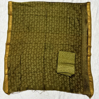 Handblock Maheshwari Suit Material with Maheshwari Dupatta