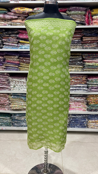 Print Hand block kota doria suit set for office wear (with extra lining included)