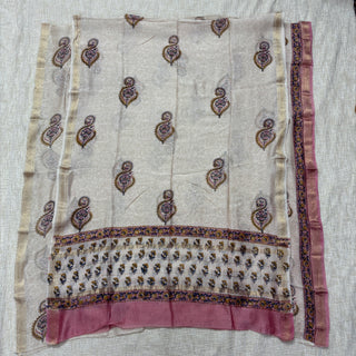 Handblock Maheshwari Suit Material with Maheshwari Dupatta