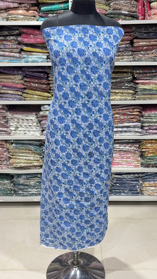 Handblock Cotton Suit Material with Cotton Dupatta