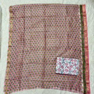 Handblock Maheshwari Suit Material with Maheshwari Dupatta