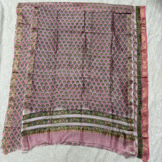 Handblock Maheshwari Suit Material with Maheshwari Dupatta