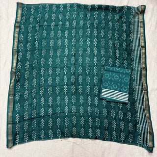 Handblock Maheshwari Suit Material with Maheshwari Dupatta