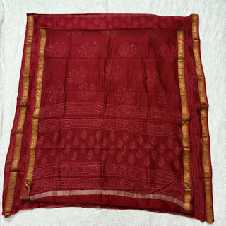 Handblock Maheshwari Suit Material with Maheshwari Dupatta