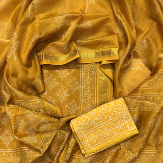 Handblock Maheshwari Suit Material with Maheshwari Dupatta