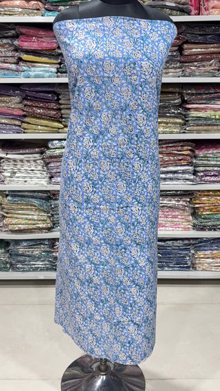 Handblock Cotton Suit Material with Cotton Dupatta