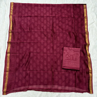 Handblock Maheshwari Suit Material with Maheshwari Dupatta