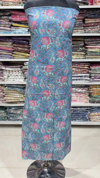 Handblock Cotton Suit Material with Cotton Dupatta